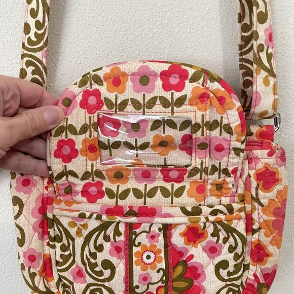 Vera Bradley Lizzy Crossbody Bag Purse Retired Folkloric Pattern Pink Cream - Picture 4 of 10